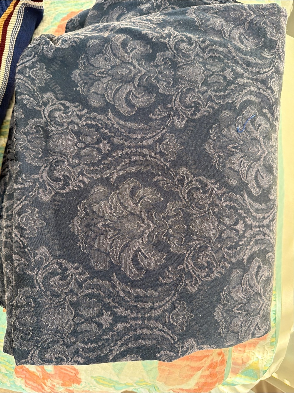 Damask Navy Blue Tablecloths